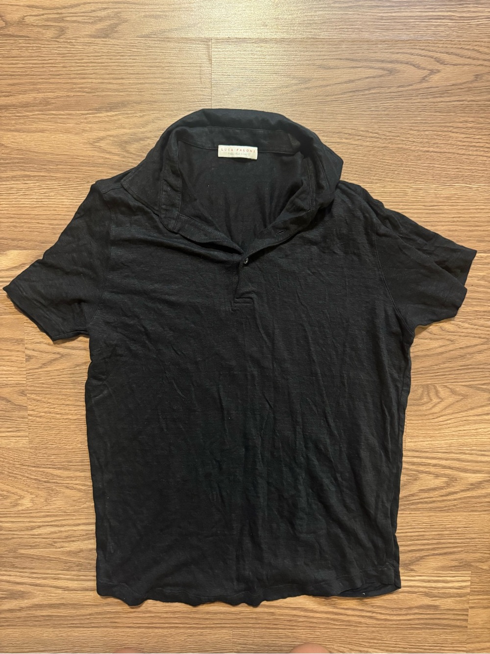 Luca Faloni Black Short-Sleeve Polo Shirt